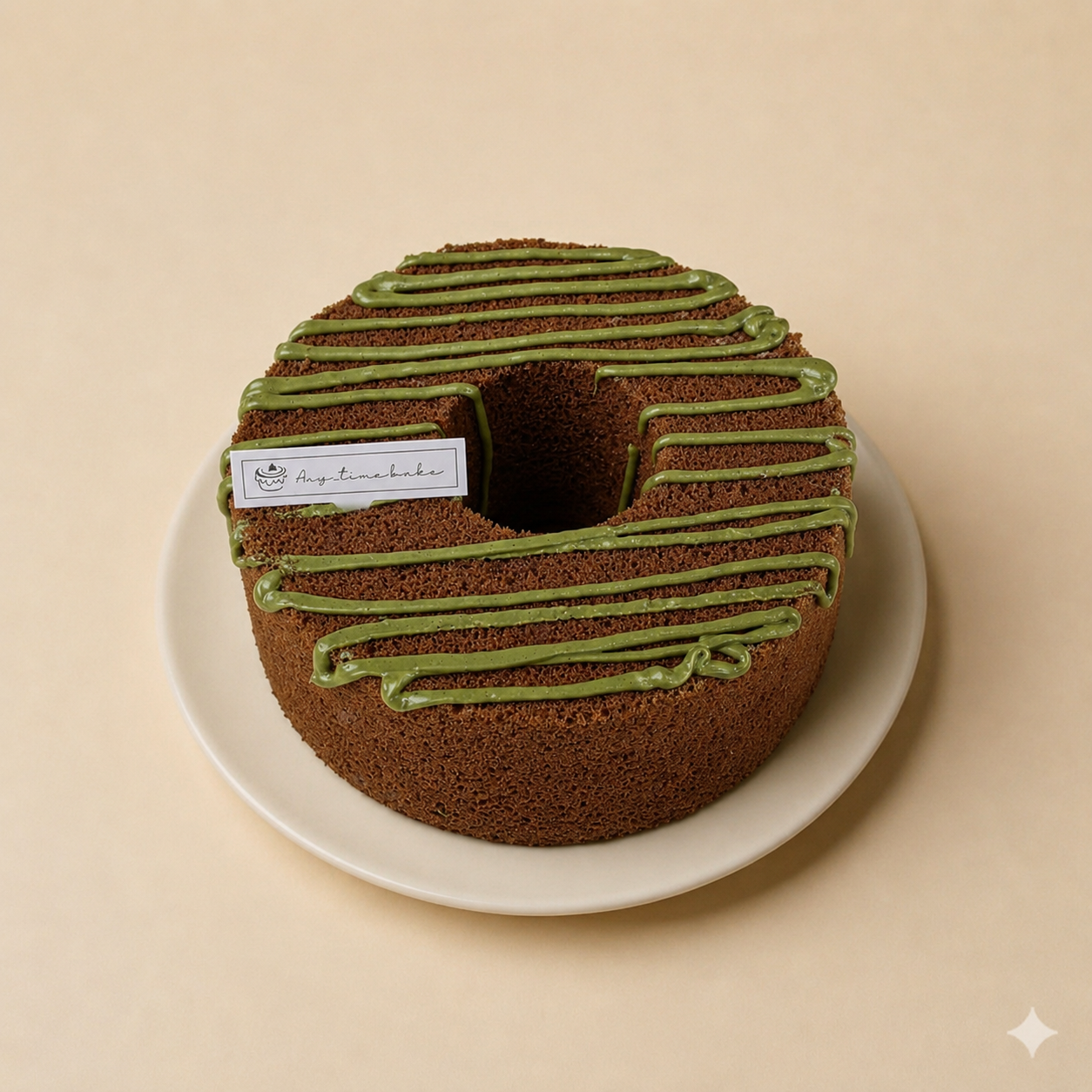 Pistachio Drizzle Dark Chocolate Chiffon